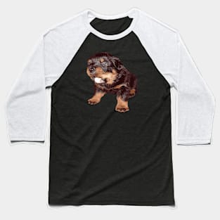 Rottweiler Puppy with Shocked Open Mouth Expression Baseball T-Shirt